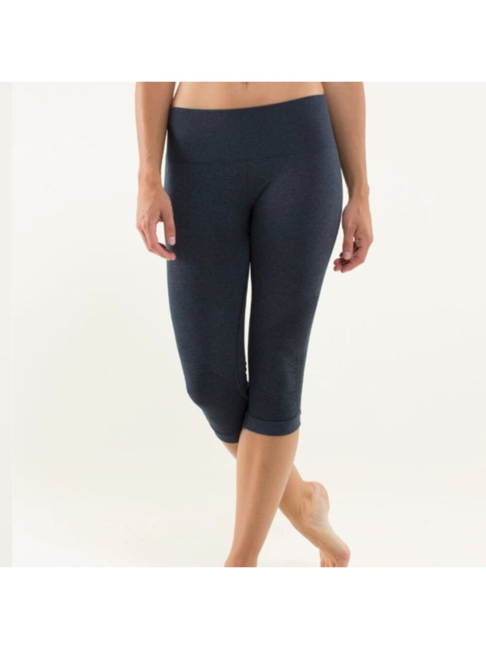 Lululemon In The Flow Crop II Heathered Inkwell